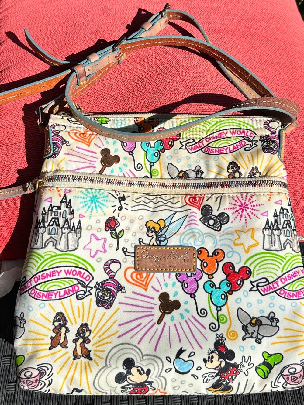 Dooney & Bourke Cream Multicolor Disney Doodle Crossbody Bag